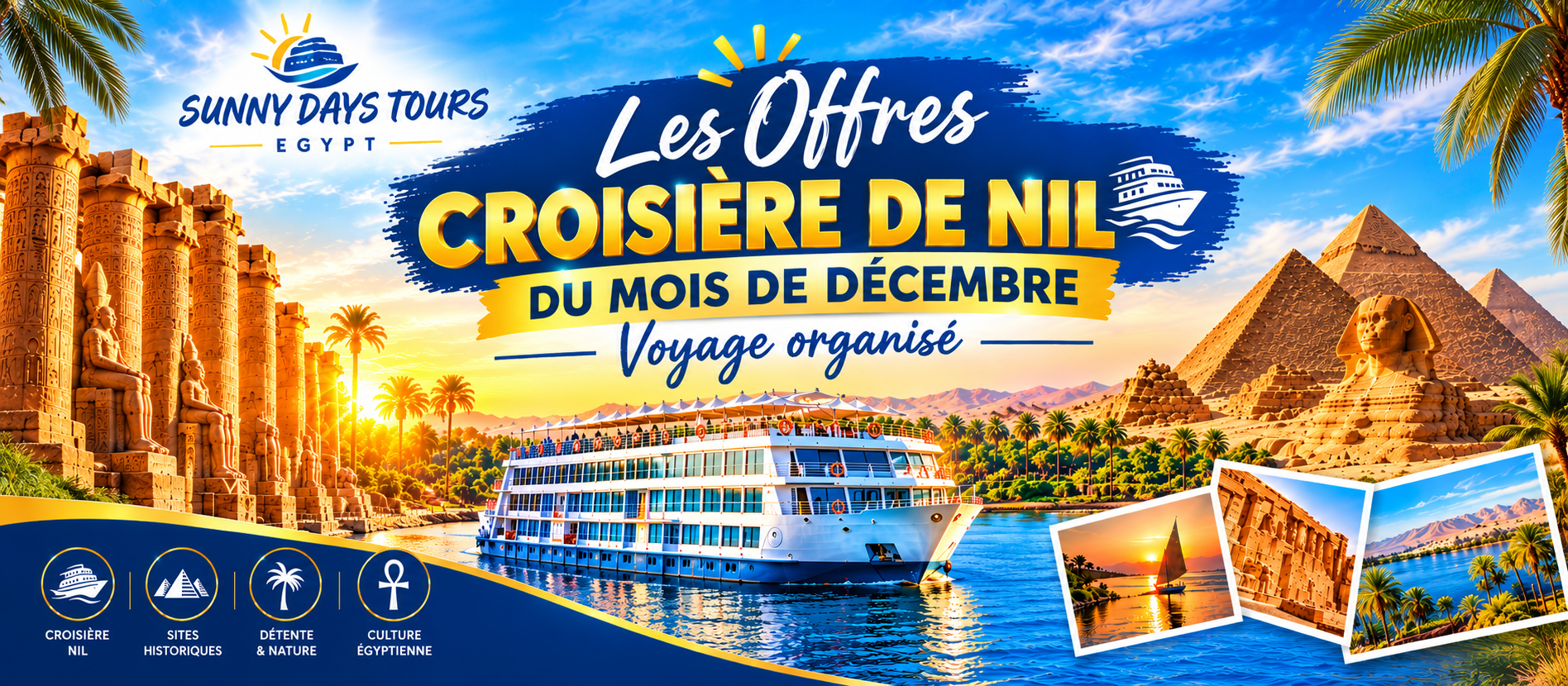 Les offres croisière de Nil du mois de décembre — tous les programmes et tarifs