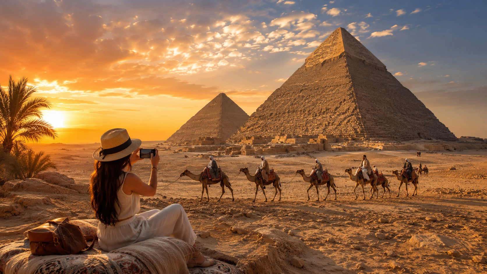 Gizeh au coucher du soleil