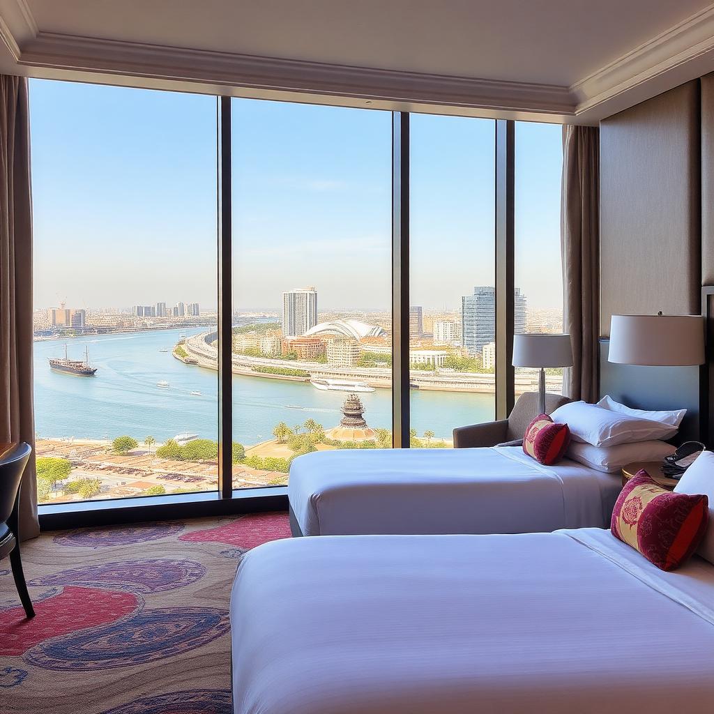 Deluxe Nile View — 2 Doubles, Balcon
