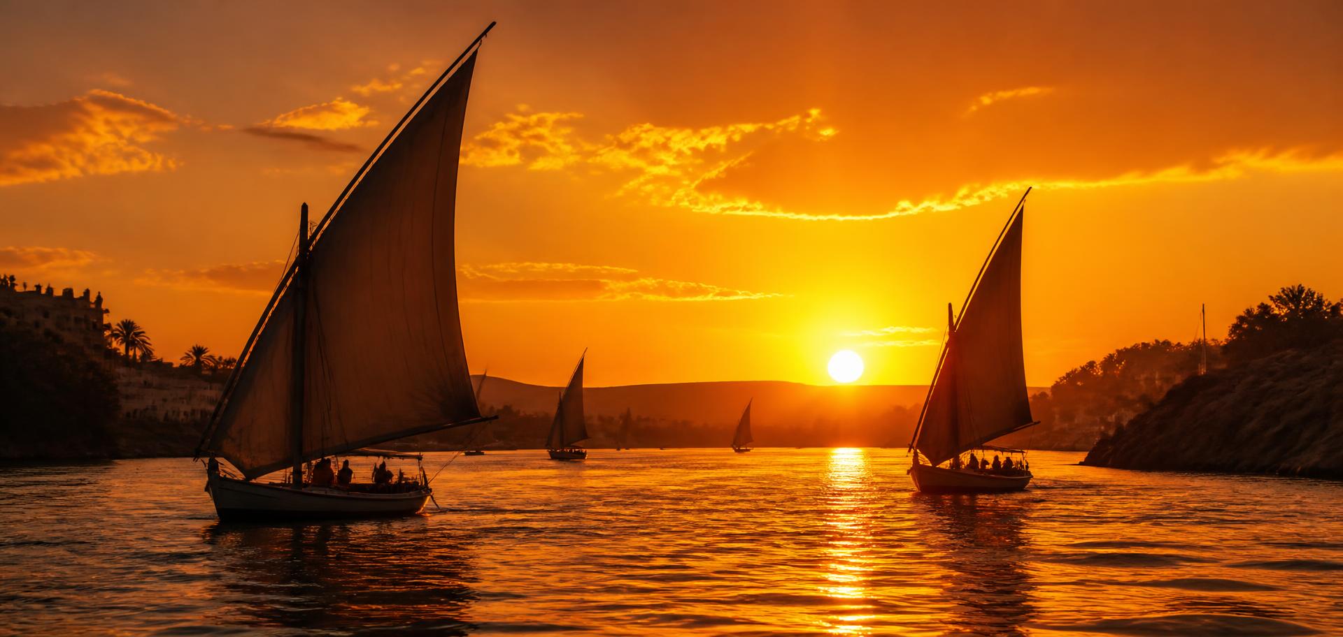 Coucher de soleil sur le Nil